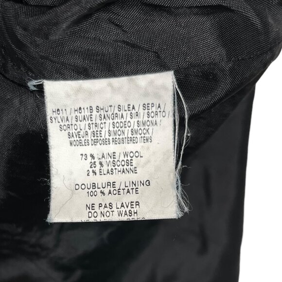 Irene Van RYB Blazer Womens 40 US 8 Black Satin Collar Wool Blend Three Button - Picture 8 of 11